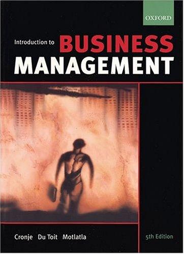 Cover of Introduction to Business Management by Gerhard Cronje, Gawie Du Toit