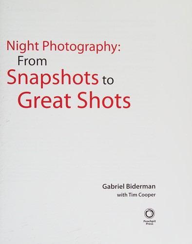 Cover of Night photography by Gabriel Biderman