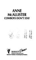 Cover of Cowboys Don't Stay (Code of the West) by Anne McAllister