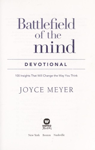 Cover of Battlefield of the mind devotional by Joyce Meyer
