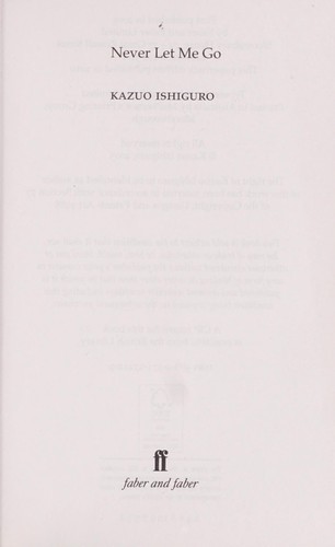 Cover of Never let me go by Kazuo Ishiguro