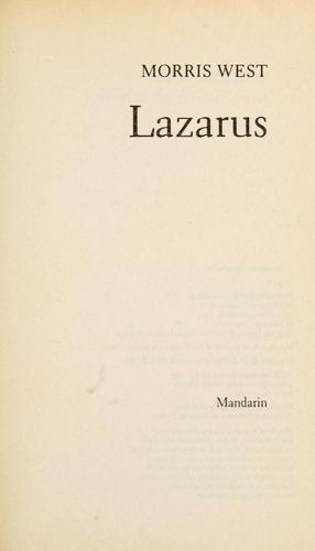 Cover of Lazarus. by Morris West