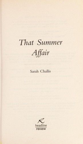 Cover of That summer affair by Sarah Challis
