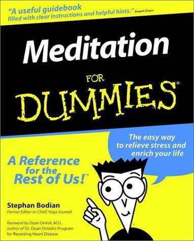 Cover of Meditation for Dummies by Stephan Bodian, Dean Ornish