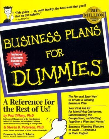Cover of Business plans for dummies by Paul Tiffany