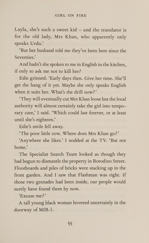 Cover of Girl on fire by Tony Parsons