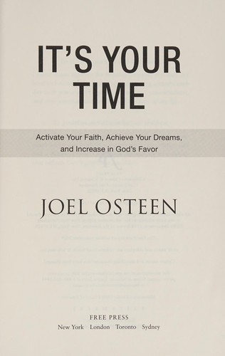 Cover of It's your time by Joel Osteen