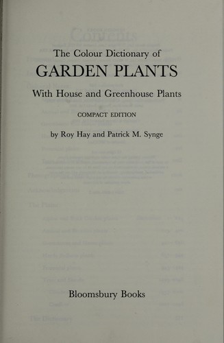 Cover of The colour dictionary of garden plants by Roy Hay